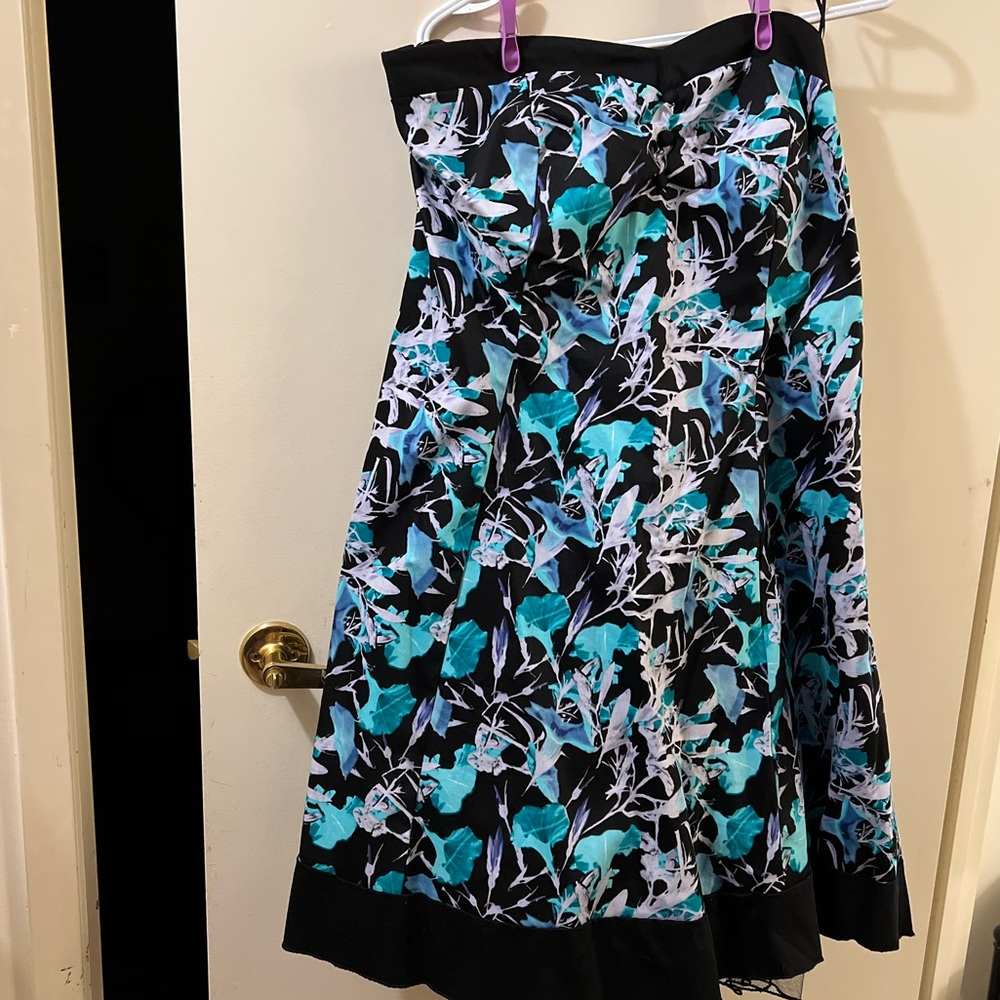 Strapless dress with frills..